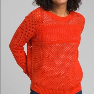 Prana Kokimo Mesh Knit Organic Cotton Sweater - Lava Glow